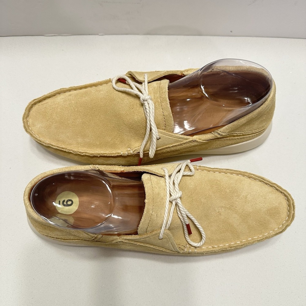 Olukai KA'A DRIVER Suede Shoes Moccasin In Golden Sand Men's Size 9 NEW Lace Up - Picture 2 of 11